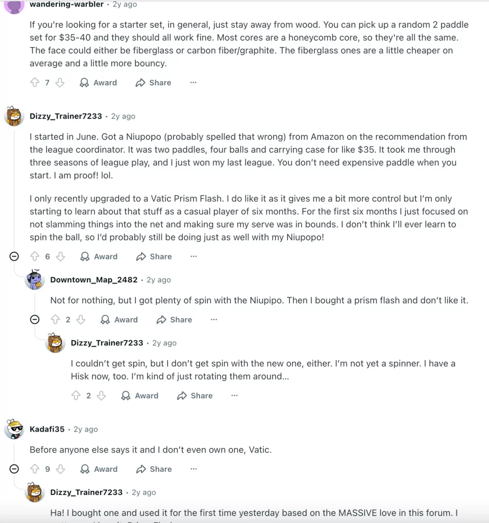 Best Paddles for Beginners example ranking with reddit on Google